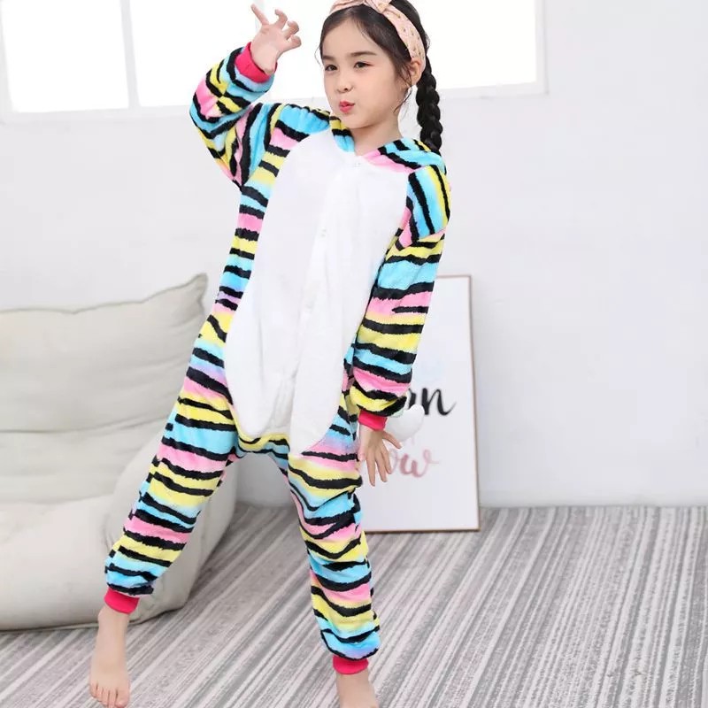 Pajama dạng áo liền quần vải nỉ mỏng nhiều màu sắc cho bé 3-13 tuổi