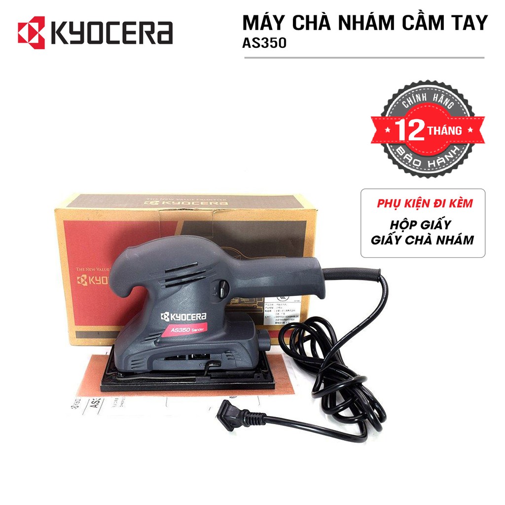 Máy chà nhám rung vuông cầm tay KYOCERA - AS350 (Kèm Giấy chà nhám)