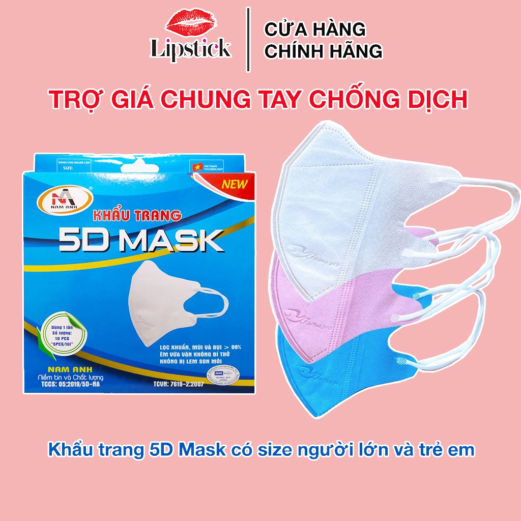 Sỉ Khẩu trang y tế 5D kháng khuẩn MASK Famapro hàng Công Ty Nam Anh chính hãng