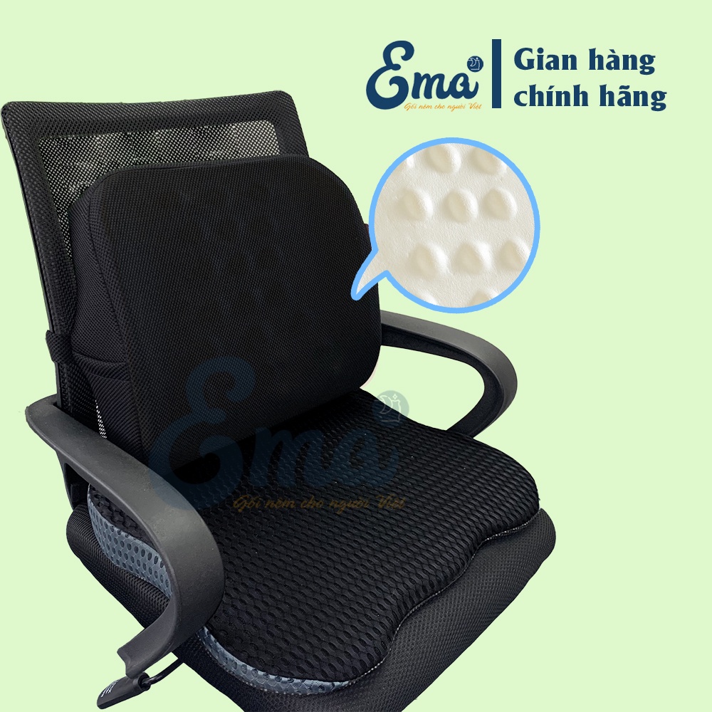 Bộ gối tựa lưng có gai massage &amp; đệm lót ghế chỉnh tư thế ngồi SP08 EMA