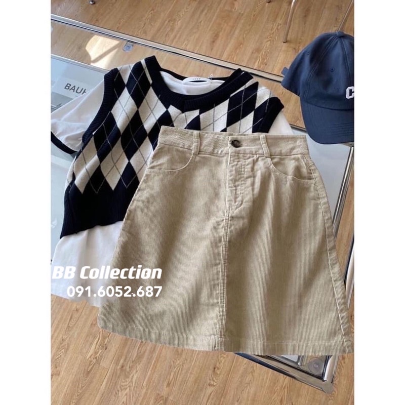 Chân váy chữ A nhung trơn