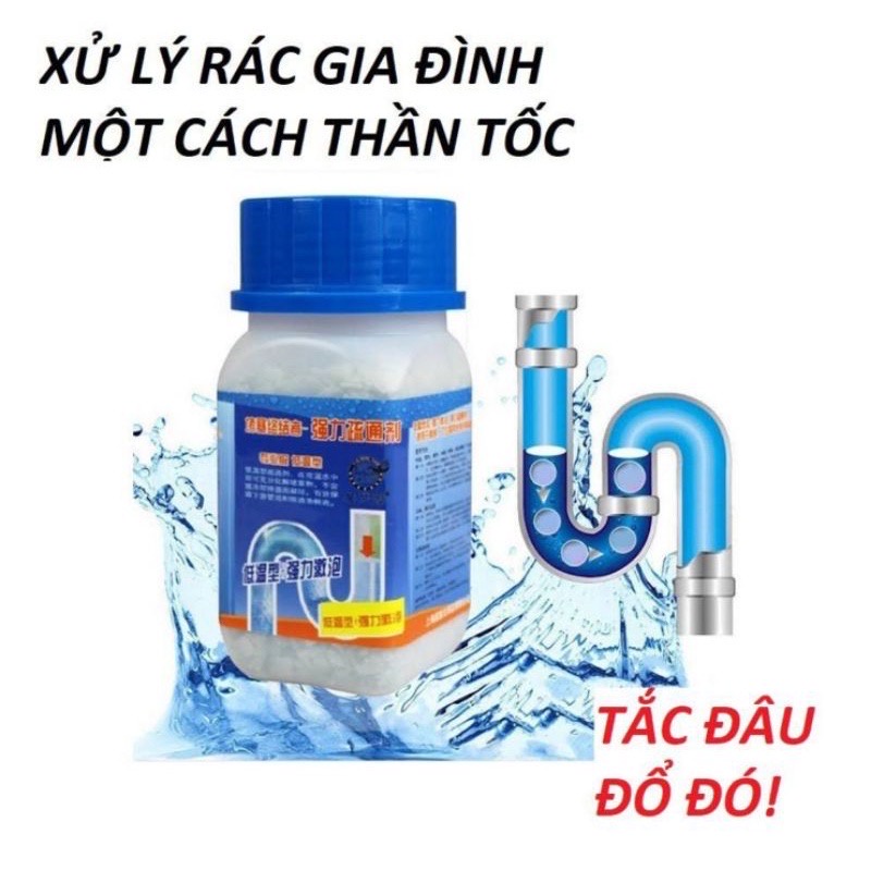 Bột thông cống cực mạnh, bột thông bồn cầu, lọ thông bồn rửa chén tiện lợi