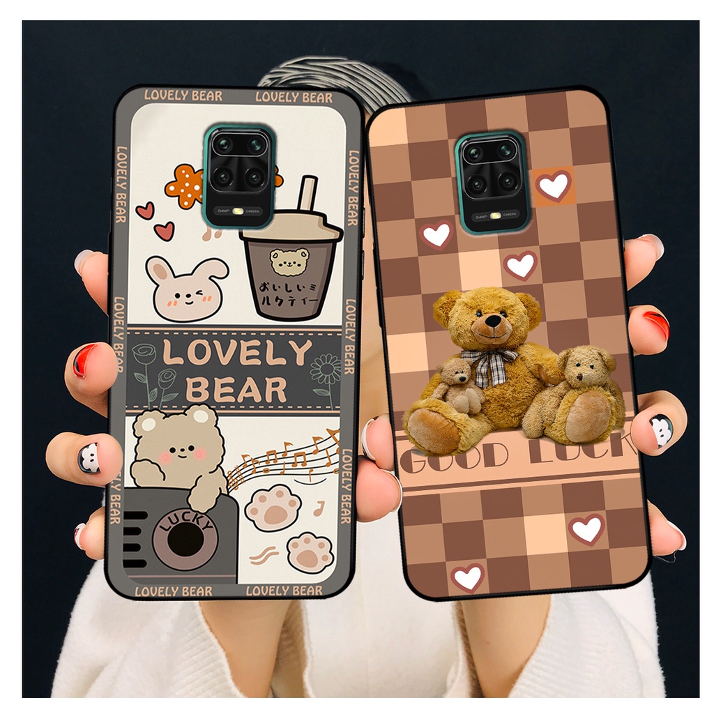 Ốp lưng Xiaomi Redmi Note 9 / Note 9s / Note 9 Pro in hình gấu bear dễ thương, bền đẹp