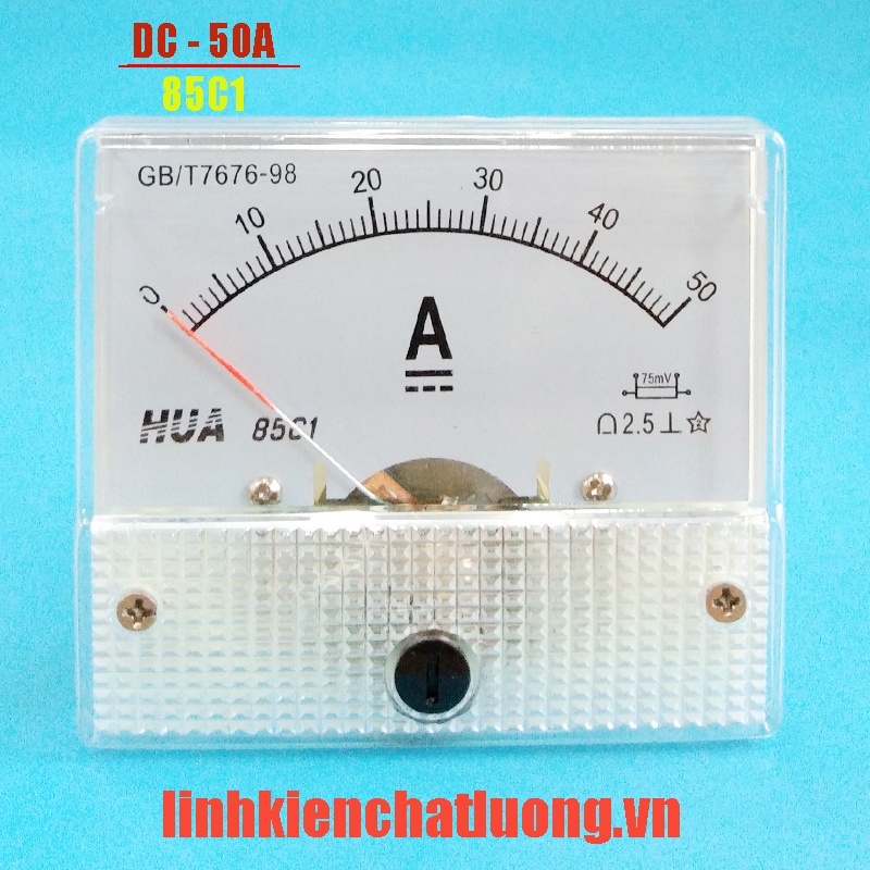Ampe kế cơ DC 50A 85C1 đo dòng 0-50A chính hãng HUA