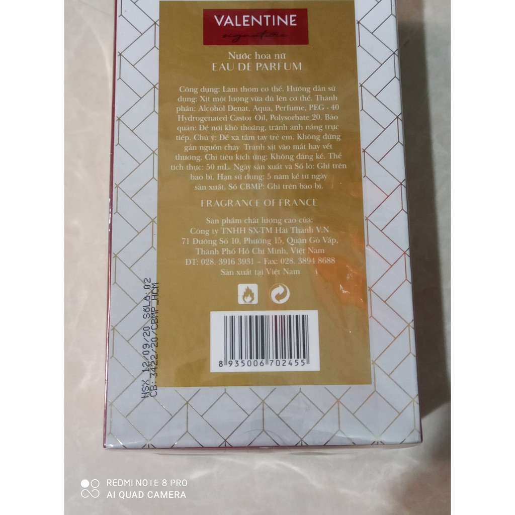 Nước hoa valentine cty
