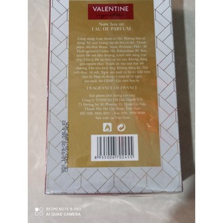Nước hoa valentine cty