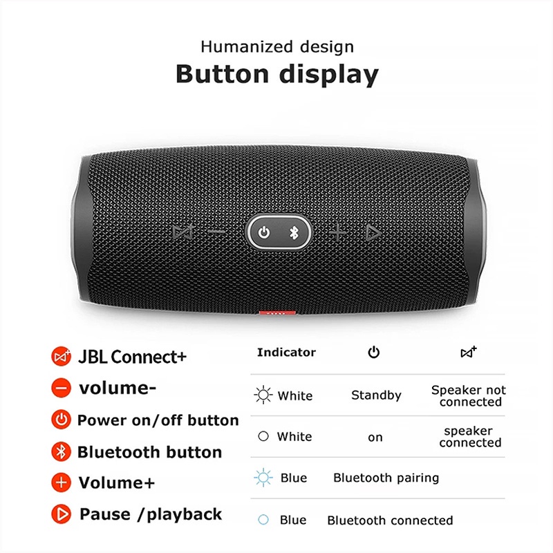 JBL Charge 4 Bluetooth Wireless Speaker Waterproof Outdoor Speaker Music Heavey Deep Bass Sound Speaker ULIFE