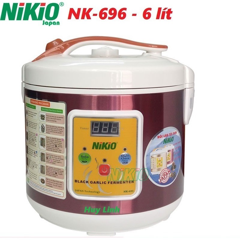 Freeship Máy làm tỏi đen Nhật Bản Nikio NK-696 - 6 lít - Đỏ Tím [Mới 2018]