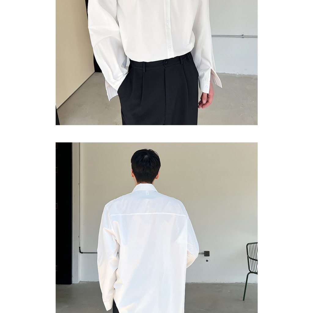 Áo Sơ Mi Nam Tay Dài Dáng Rộng Cổ Điển Thời Trang Hàn Quốc Mùa Hè