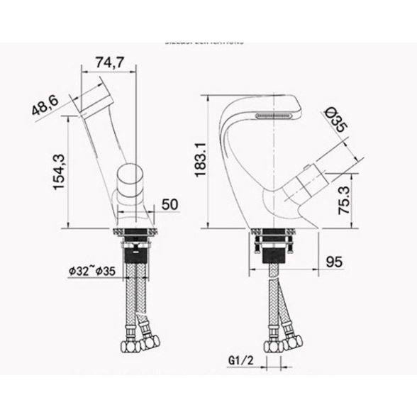 VÒI LAVABO NÓNG LẠNH VB06