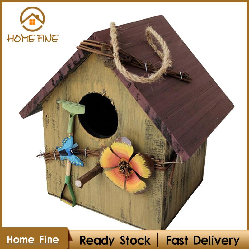 Tổ Chim Bằng Gỗ Treo Trang Trí Sân Vườn