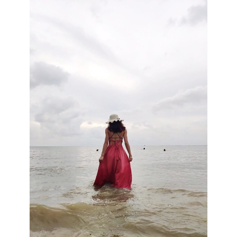 (Order bigsize) Đầm hai dây hở lưng thắt eo có ảnh thật | BigBuy360 - bigbuy360.vn