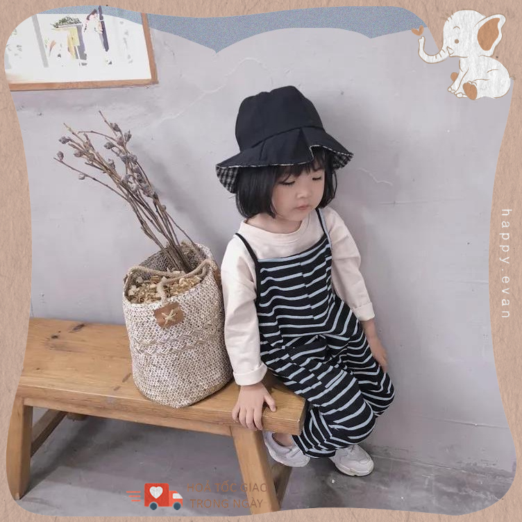 🅷.🄴🅅🄰🄽 [Không kèm áo] Quần yếm 2 dây đơn giản, 5 màu sắc, chất vải thun 100% cotton, co giãn tốt, mềm mát.
