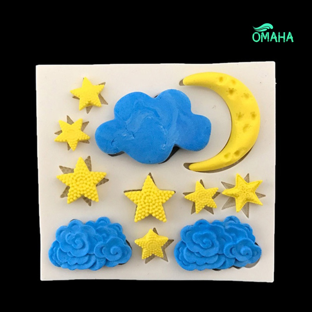 Khuôn Silicone Tạo Hình Làm Bánh Kẹo Hình Trăng Sao DIY
