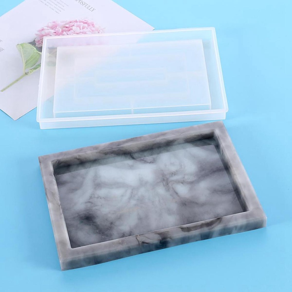 Khuôn Làm Đất Sét Epoxy Hình Chữ Nhật Độc Đáo Trang Trí Nhà Cửa