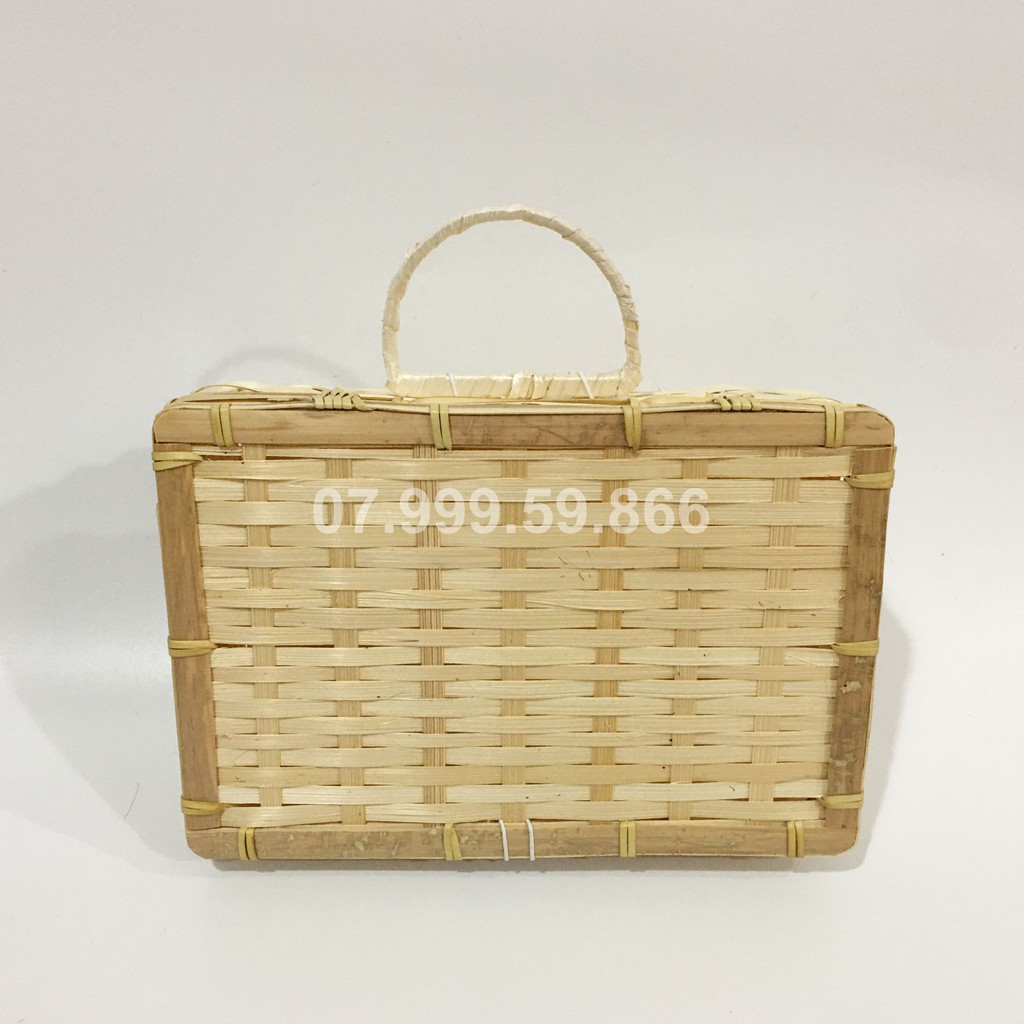 Hộp quà tết, hộp mây tre đan có tay cầm | BigBuy360 - bigbuy360.vn