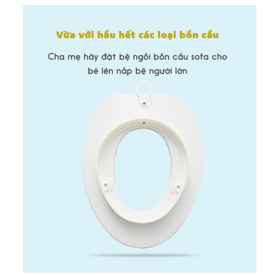 XẢ KHO - Bệ thu nhỏ bồn cầu cho bé êm ái, thoải mái như ngồi sofa Nemby cho bé tập ngồi vệ sinh trên toilet từ 8 tháng