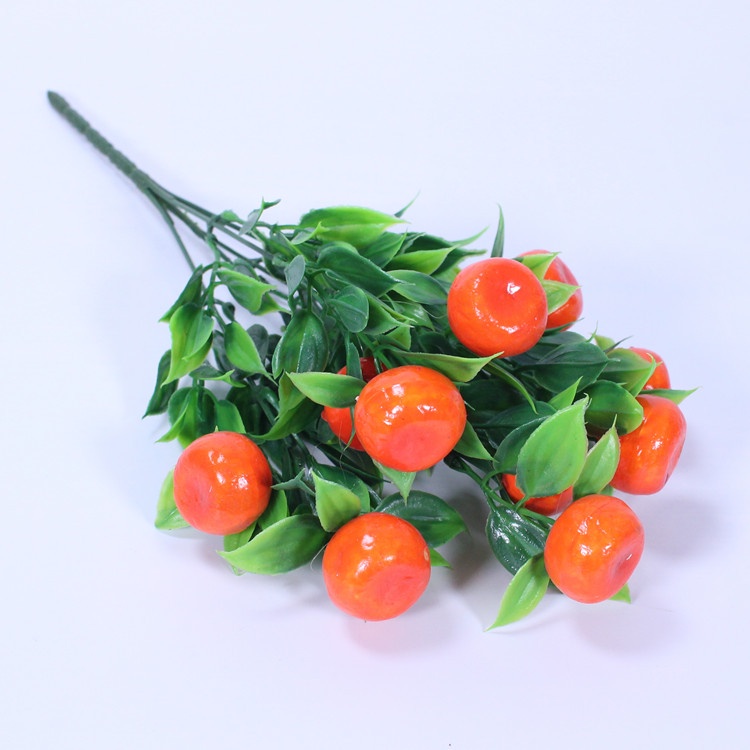 Cành Lựu 6 Quả Có Lá Xanh - Lựu Giả Cao Cấp Decor