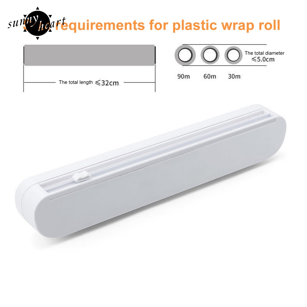 Hộp Đựng Màng Bọc Thực Phẩm Không BPA Màu Trắng Sắp Xếp Gọn Gàng Cho Nhà Ở