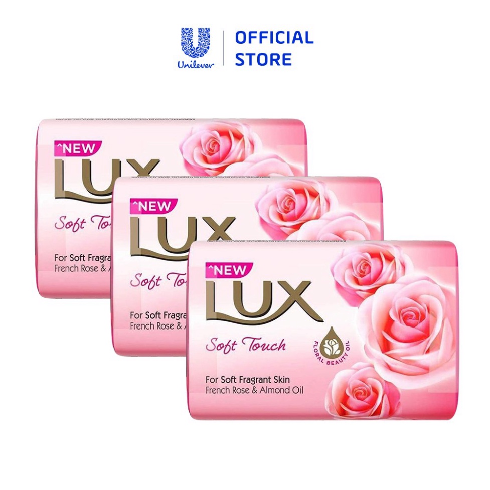 Combo 3 Xà phòng tắm hương nước hoa Lux Hồng Soft (80gx3)