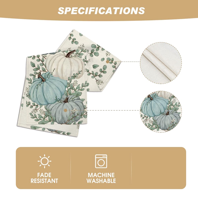 Khăn Trải Bàn Ăn Lễ Tạ Ơn Hình Lá Bạch Đàn Mùa Thu Trang Trí Trong Nhà