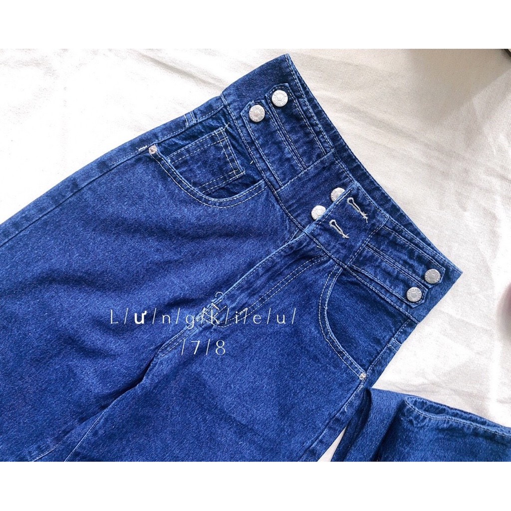 QUẦN JEAN BAGGY NỮ CẠP CAO LƯNG QUẦN PHỐI NÚT SIÊU XINH [CLIP THẬT] [FREESHIP] hàng loại 1, VẢI DÀY | BigBuy360 - bigbuy360.vn