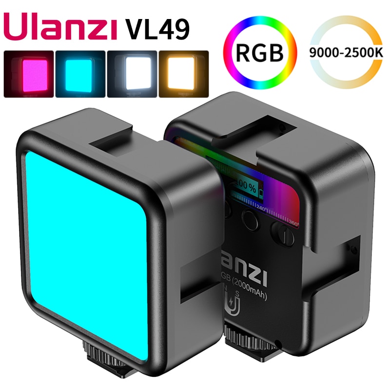 Đèn Led Rgb Ulanzi Vl49 2700k-9000k Kích Thước Nhỏ Bỏ Túi Hỗ Trợ Quay Video Chụp Ảnh