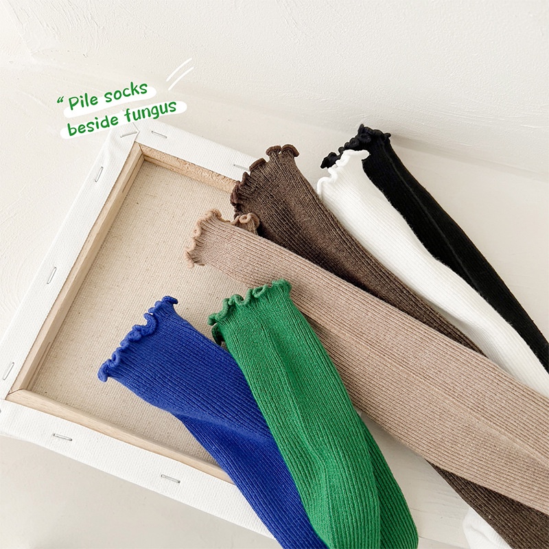 Vớ Dài Trung Bình Màu Sắc Đơn Giản Thoải Mái Dễ Phối Đồ Phong Cách Hàn Quốc Cho Bé Gái