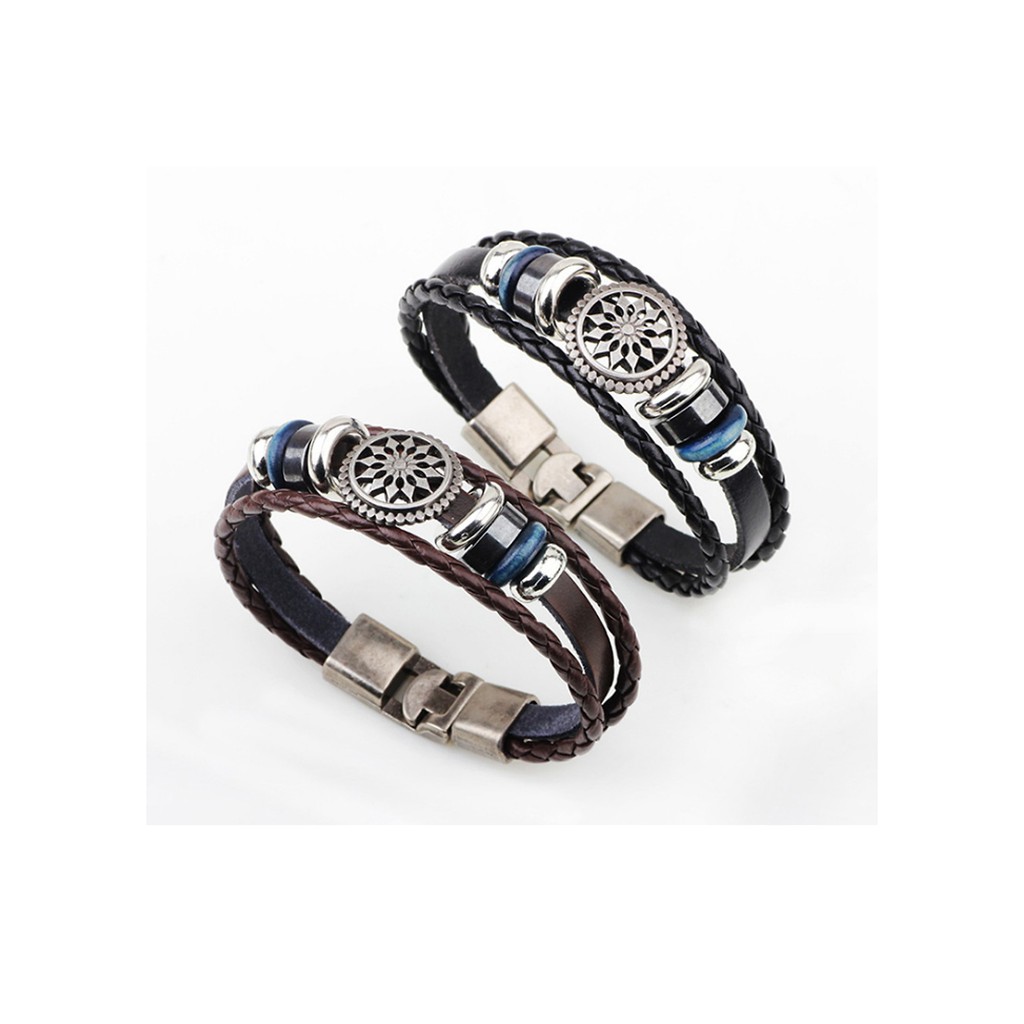 Vòng tay - Vòng Đeo Tay Da SAMVDT001 - Bảo Hành 12 Tháng Chính Hãng