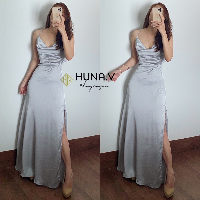 Đầm Lụa Sexy Hở Lưng Xẻ Tà - Ảnh thật tự chụp | BigBuy360 - bigbuy360.vn