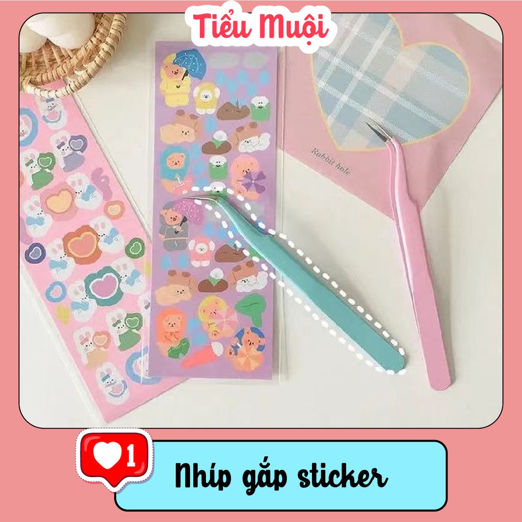 Nhíp flowertree gắp hình dán sticker trang trí sổ tay/ nhíp gắp sticker