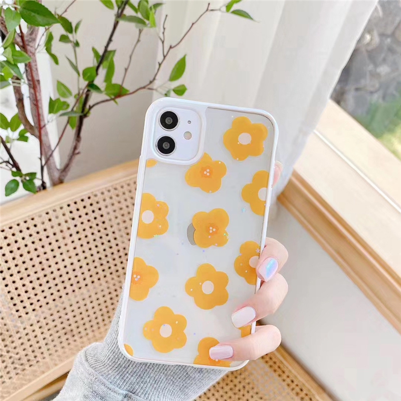 Ốp lưng iphone viền Hoa nhí basic kim tuyến 6/6plus/6splus/7/8/7plus/8plus/x/xs/xsmax/11/11promax - Awifi | BigBuy360 - bigbuy360.vn