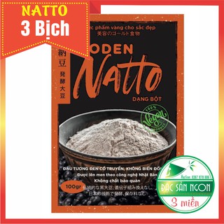 3 Túi Natto Đen - Đậu Nành Lên Men MANGALA Túi Bột 100g (Công Nghệ Nhật Bản)