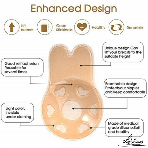 LD-Women Silicone Gel Invisible Bra Backless Strapless Nubra Stick Self-Adhesive Underwear