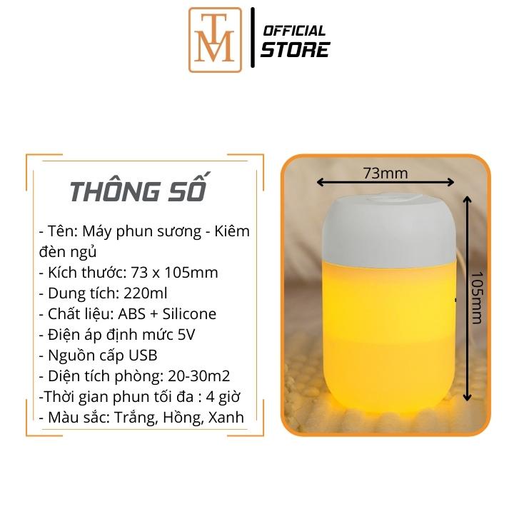 Máy xông tinh dầu kiêm đèn ngủ - Máy phun sương tạo ẩm khuếch tán tinh dầu dung tích 220ml MX9