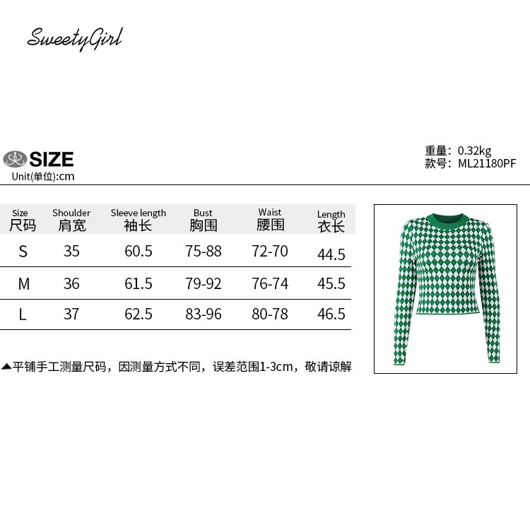 Áo Sweater Lửng Dệt Kim Cổ Tròn Tay Dài Màu Sắc Tương Phản Dễ Phối Đồ Cho Nữ