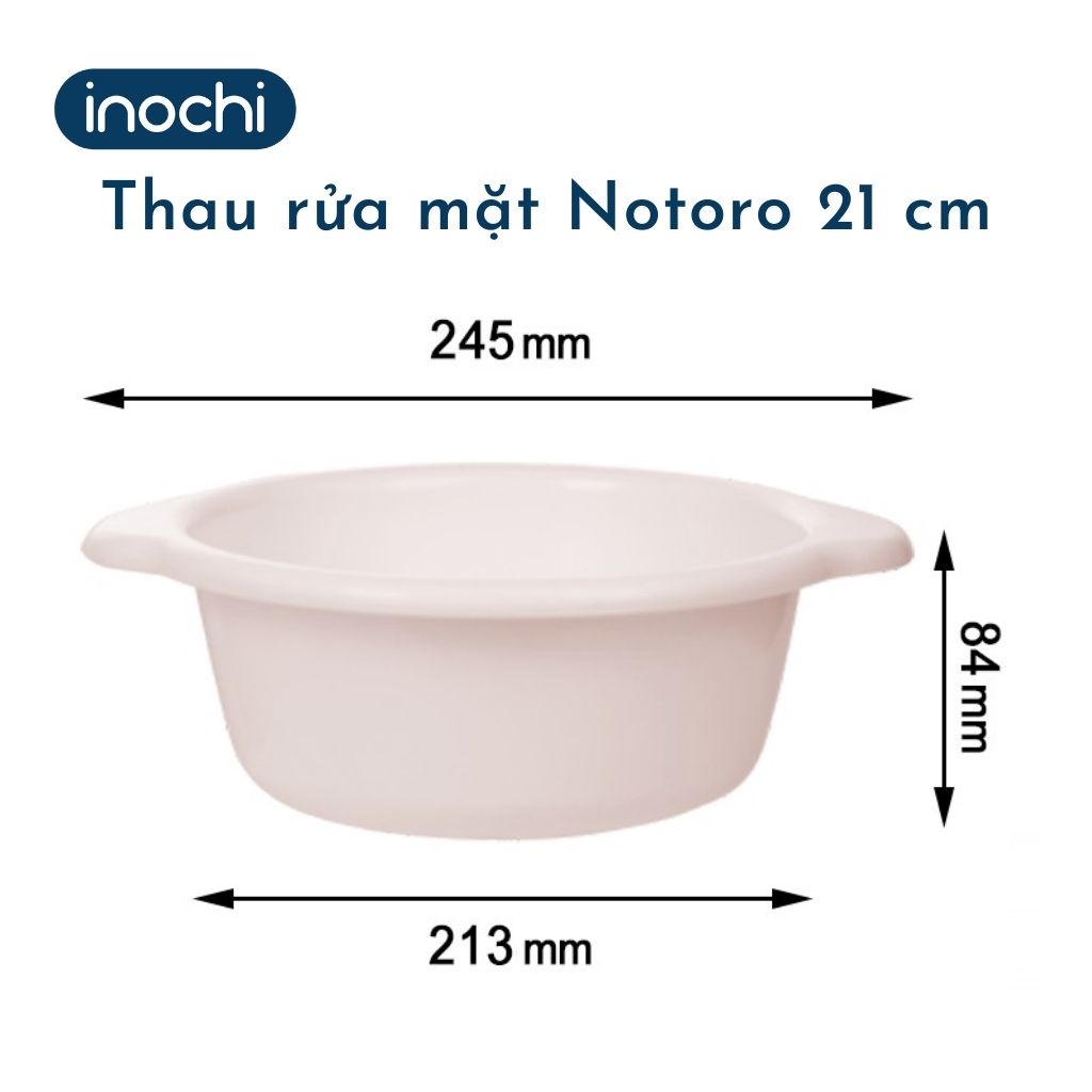 Chậu Rửa Mặt Cho Bé INOCHI Notoro Nhật Bản 21cm, Chất Liệu Nhựa Cao Cấp Kháng Khuẩn Bảo Vệ Sức Khoẻ