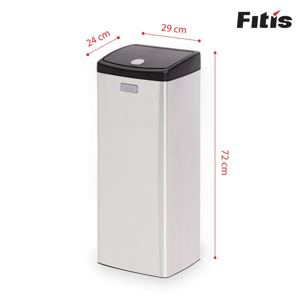 Thùng rác Fitis Premium - Nhấn vuông lớn - 22L