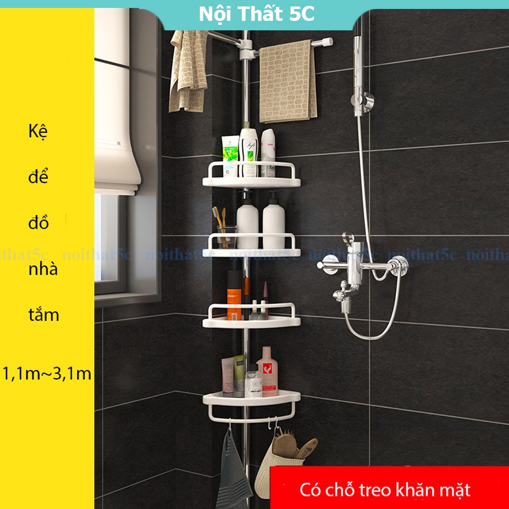 Kệ để đồ đa năng góc nhà tắm chất liệu inox bền đẹp có thể điều chỉnh chều cao tiện lợi