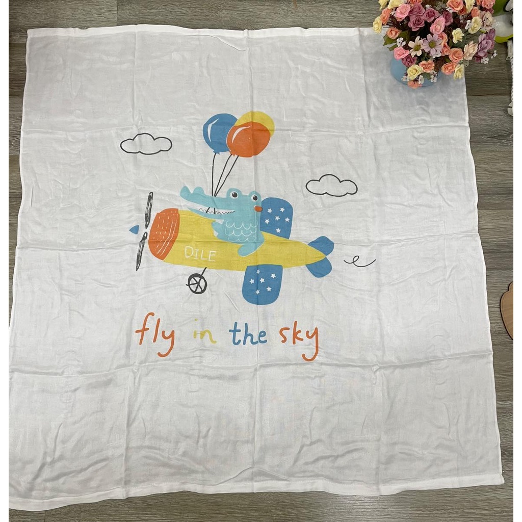 [110x110cm] Chăn lụa cho bé sơ sinh, chăn đắp cho trẻ sơ sinh