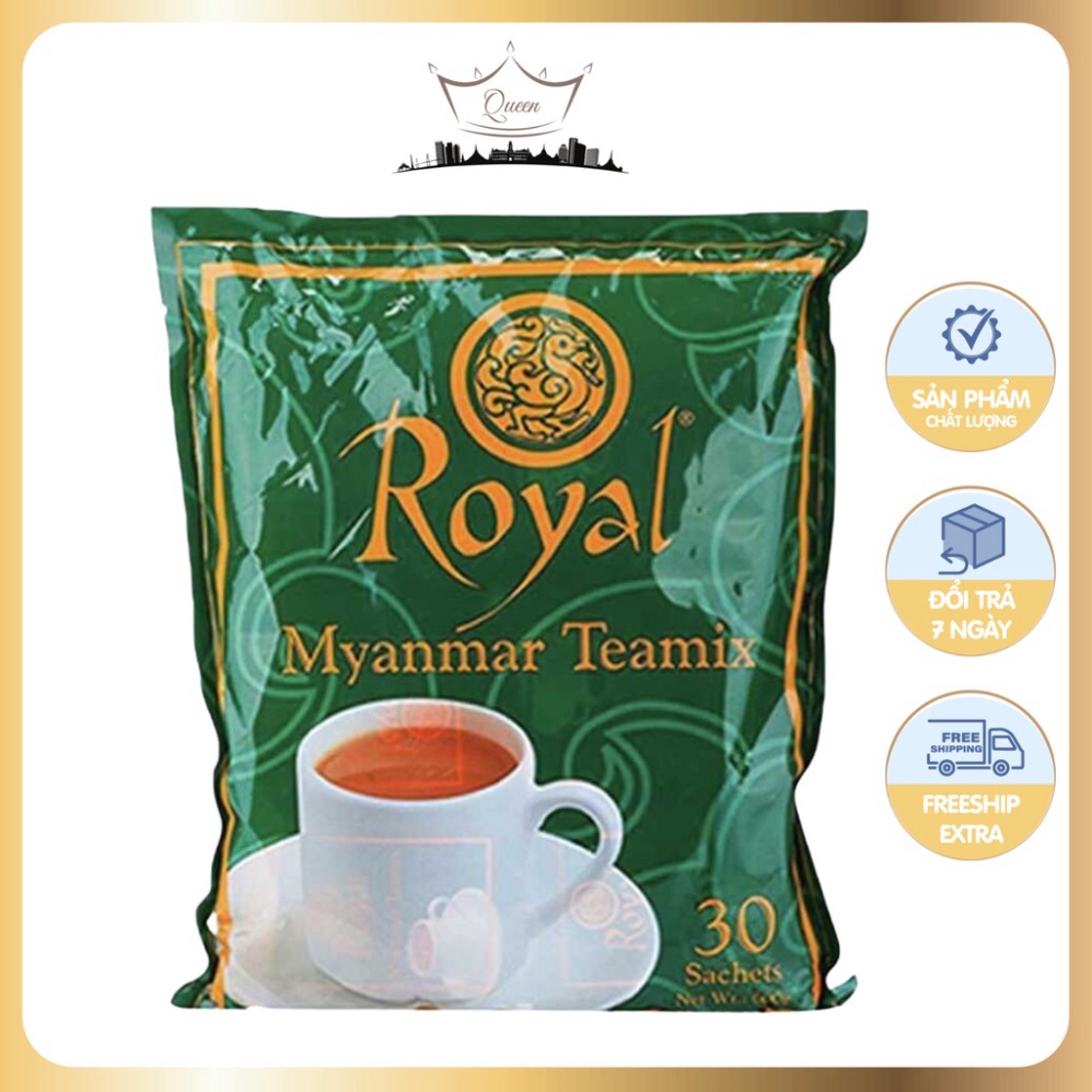 Trà Sữa Tự Pha Royal Teamix Myanmar Túi Lớn 30 Gói Tự Pha Date 2025 hính Hãng Queen Myanmar