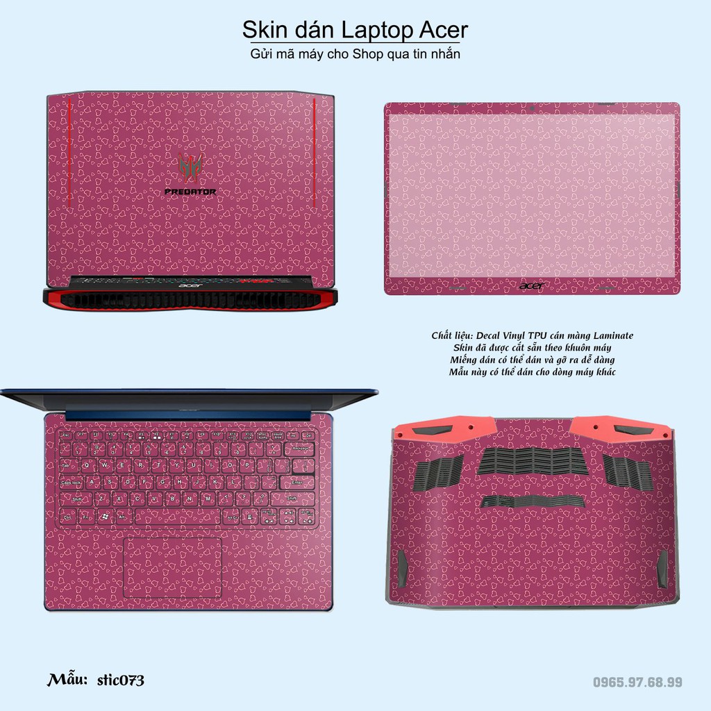 Skin dán Laptop Acer in hình Hoa văn sticker _nhiều mẫu 12 (inbox mã máy cho Shop)