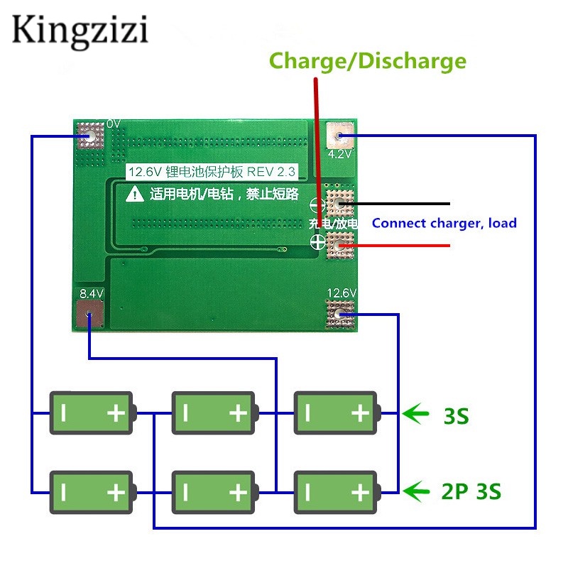 Bảng Mạch Bảo Vệ Pin Lithium 3s 40a Li-Ion Pcb Bms 11.1v 12.6v Chất Lượng Cao