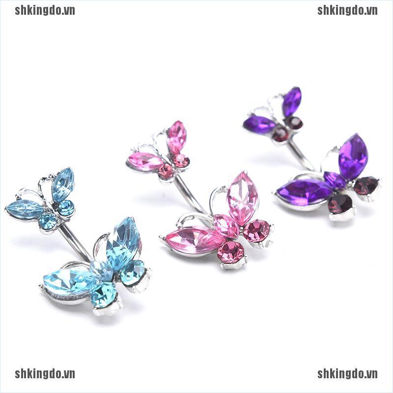 Khuyên Rốn Hình Bướm Đính Đá Xinh Xắn