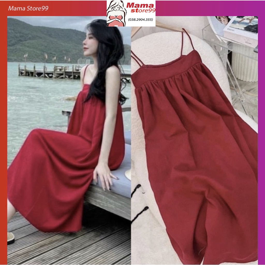 Váy Bầu Hai Dây Đầm Bầu Thiết Kế Thời Trang Mùa Hè Đi Chơi Dạo Phố Xinh Xắn Mềm Thoáng Mát HN0235 Mama Store99
