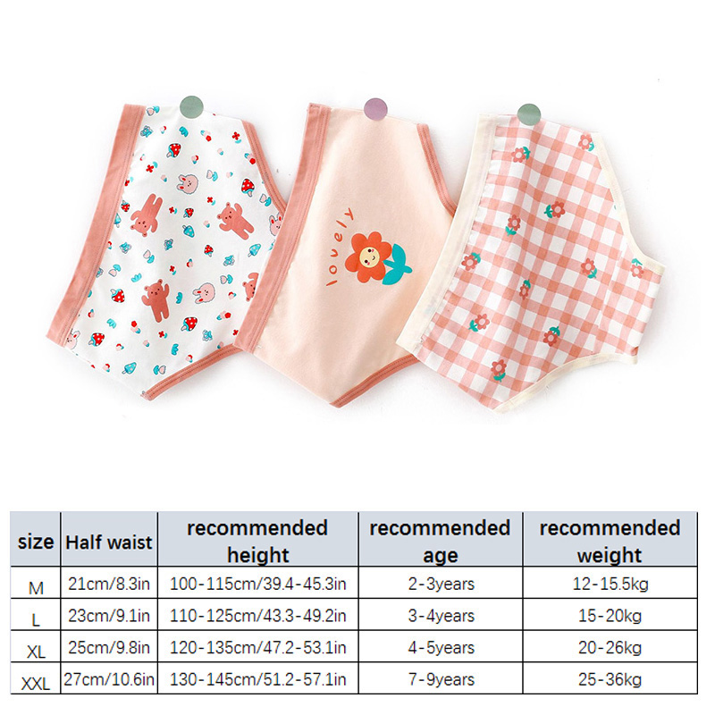 Bộ 3 cái quần lót cotton thiết kế đáng yêu cho trẻ nhỏ