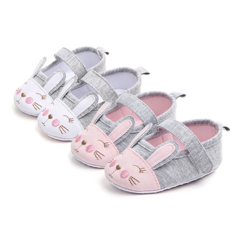 Giày Búp Bê Hình Thỏ Đế Mềm Cho Bé Gái