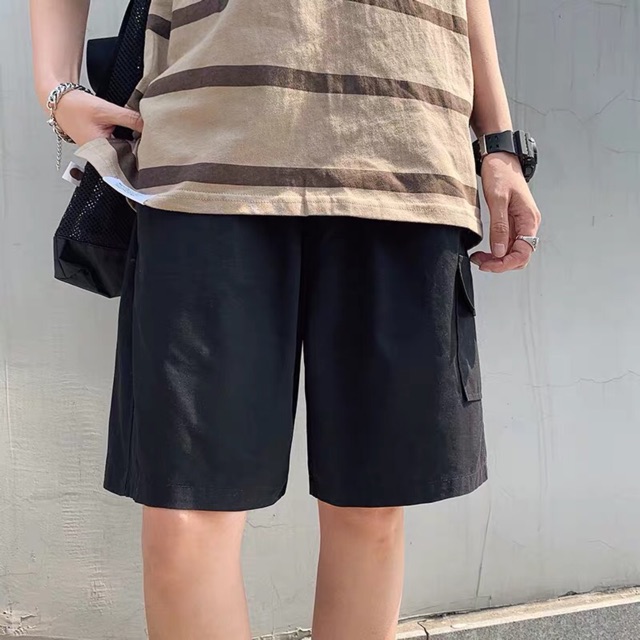 Quần short ngố kaki túi hộp Wind unisex Trơn sort nam nữ phong cách ulzzang | BigBuy360 - bigbuy360.vn