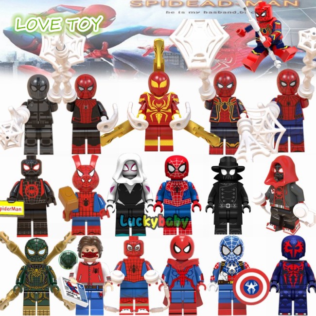 Mô hình nhân vật siêu anh hùng Marvel Spiderman Far From Home tương thích cho bộ đồ chơi lắp ráp cho bé