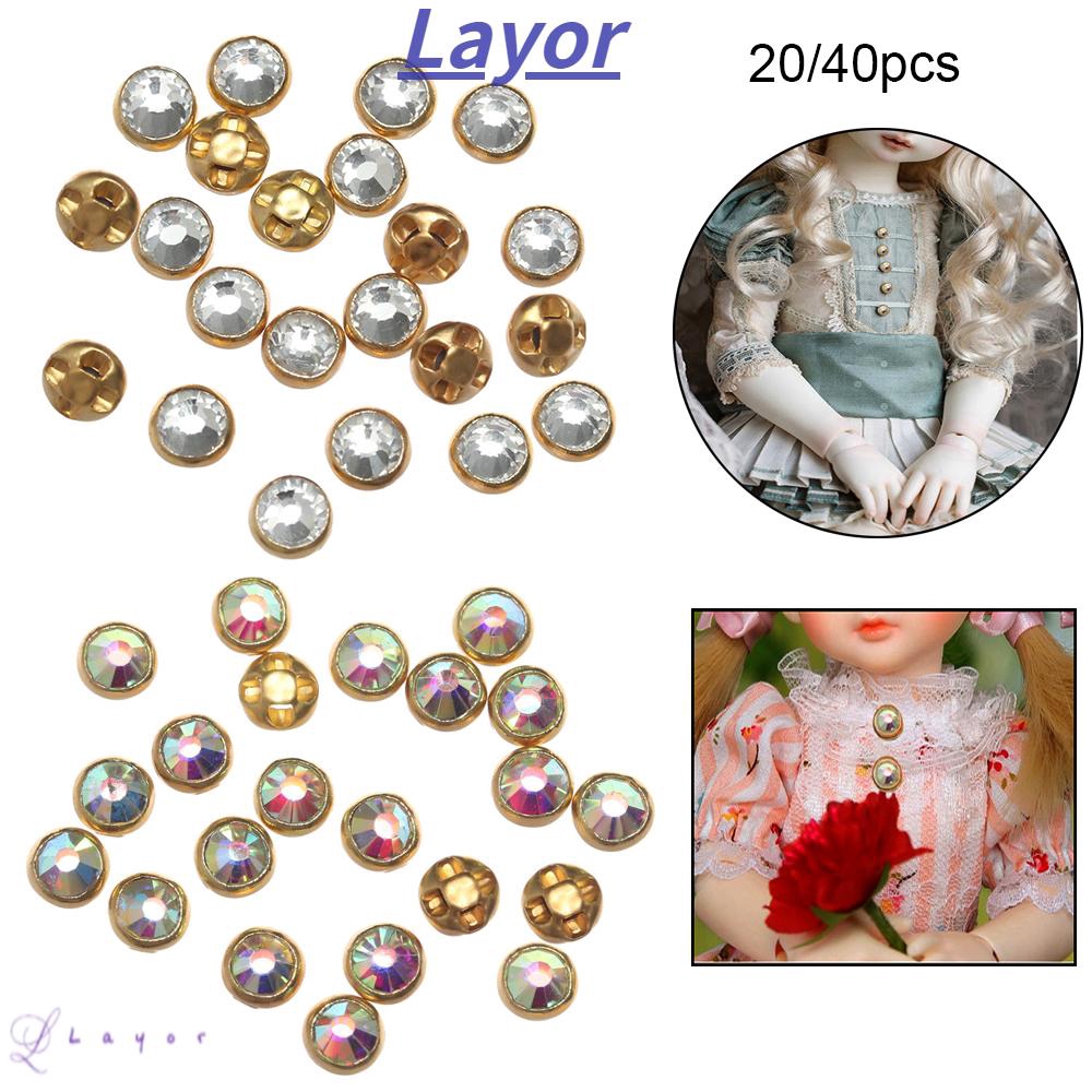 Set 20/40 Nút Áo 2 Màu 4mm Làm Đồ Thủ Công Cho Búp Bê